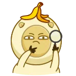 🧐 banana, detective, magnifying glass, character, animal, cute telegram sticker