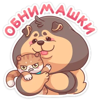 🤗 ОБНИМАШКИ chó, mèo, ôm, dễ thương, nhãn dán telegram sticker