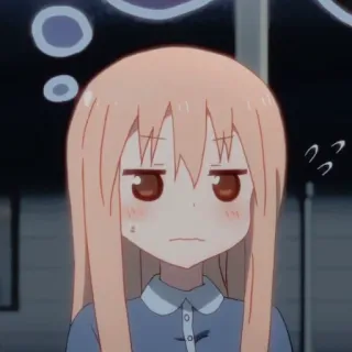 🥤 Fille anime, Confus, Pensif, Mignon, Dessin animé telegram sticker