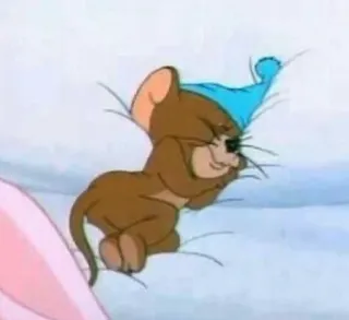 😴 Jerry Tom and Jerry cartoon, mouse, sleep, cute, animated telegram sticker