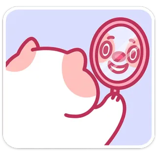 🤡 cat, mirror, reflection, cute, cartoon telegram sticker