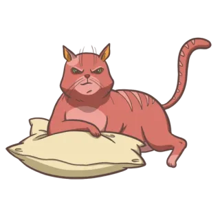 😒 cat, pet, angry, feline, domestic, animal, cartoon, cute telegram sticker