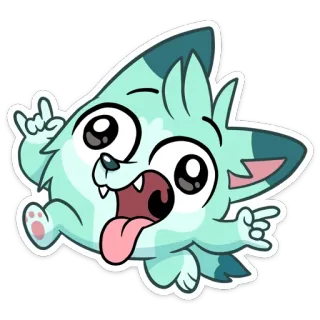 🤟 dibujo animado, animal, personaje, lindo, feliz, ilustración, pegatina telegram sticker