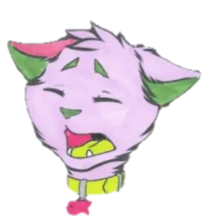 😩 dessin animé, chat, rose, animal, autocollant telegram sticker