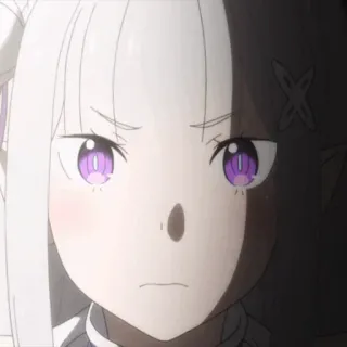 🤍 Emilia Re:Zero Anime, Emilia, Re:Zero, Sticker, Personaggio telegram sticker