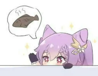 🐟 Keqing Genshin Impact Keqing, Genshin Impact, Anime, Videospiel, Süß, Fisch, Katzenohren whatsapp sticker