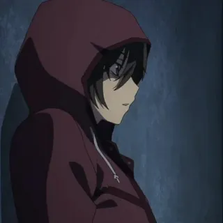 🥀 Anime, Sweat à capuche, Garçon animé, Silhouette encapuchonnée telegram sticker