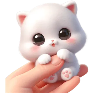 🥹 gatto, gattino, carino, cartone animato, animale, kawaii telegram sticker