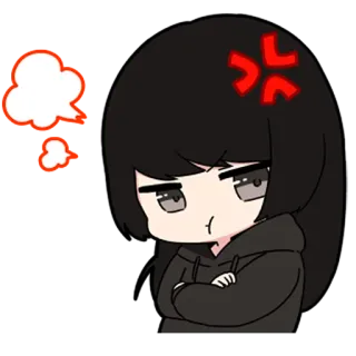 ❤️ angry, anime, annoyed, upset, pouting telegram sticker