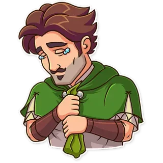 😢 fantasy, crying, sad, medieval, character, cartoon telegram sticker