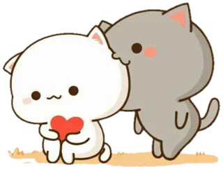 😘 kot, miłość, serce, słodki, szept whatsapp sticker