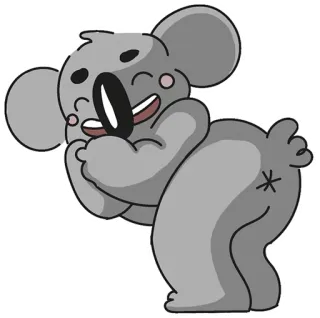 😛 koala, animal, dessin animé, mignon, drôle, fesses, coquin, autocollant whatsapp sticker