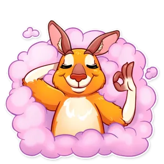👌 kelinci, bunny, ok, gestur, hewan, imut, santai, kartun whatsapp sticker