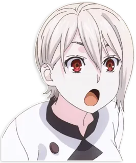 😮 Alice Nakiri Food Wars! Shokugeki no Soma Anime, Food Wars, Alice Nakiri, Shokugeki no Soma, Chef, Lindo, Sorprendido, Pelo Blanco telegram sticker