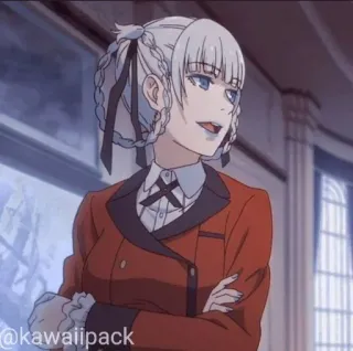 🥢 Erimi Mushibami Kakegurui anime, girl, Kakegurui, Erimi Mushibami, school uniform telegram sticker