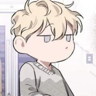 😕 cartoon, cute, boy, blond, manga telegram sticker