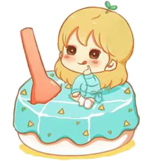 😋 Мультфильм, Персонаж, Еда, Милый, Десерт, Кавайный telegram sticker
