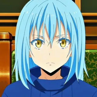 💧 Rimuru Tempest That Time I Got Reincarnated as a Slime anime, Rimuru Tempest, That Time I Got Reincarnated as a Slime, isekai, slime, blue hair telegram sticker