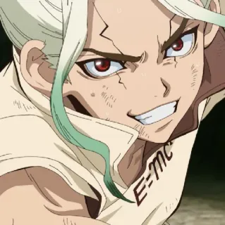 💈 Senku Ishigami Dr. Stone Anime, Wissenschaft, entschlossen, Erfinder telegram sticker