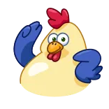 🙃 ayam, kartun, hewan, burung, lucu, imut, pertanian telegram sticker