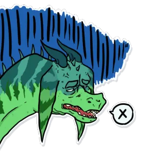 😓 X дракон, грустный, мультик, животное, фэнтези, персонаж whatsapp sticker
