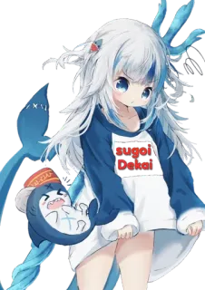 😒 Gawr Gura Sugoi Dekai Anime, Vtuber, Hai, Süß, Gawr Gura, Hololive, Kawaii whatsapp sticker