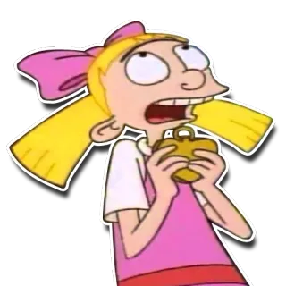 💖 Helga Pataki Hey Arnold! Dessin animé, Télé, Nickelodeon, Fille telegram sticker