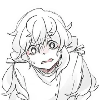 😰 anime, dibujos animados, chica, asustada, dibujo, emocional telegram sticker
