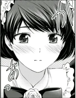 😳 あっ Anime, Manga, Cartoon, Schattig, Illustratie, Maid telegram sticker