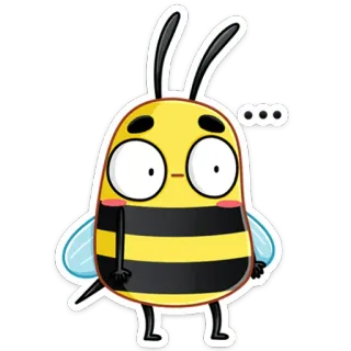 🤔 ... ハチ, 漫画, 可愛い, 考えている, 昆虫 telegram sticker