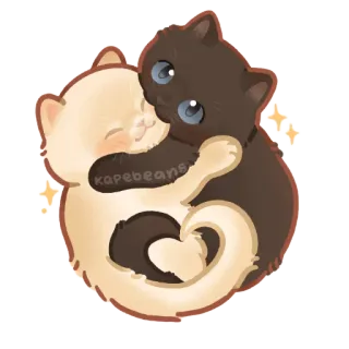 ✨ kapebeans kucing, hewan, imut, persahabatan, cinta, kawaii whatsapp sticker