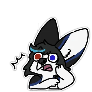 🤨 furry, dog, shocked, surprise, worried whatsapp sticker