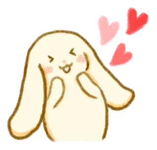 💭 królik, serca, słodkie, kawaii, naklejka whatsapp sticker