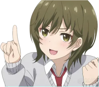 ☝️ Anime, Garota, Uniforme escolar, Desenho animado, Animação, Personagem whatsapp sticker