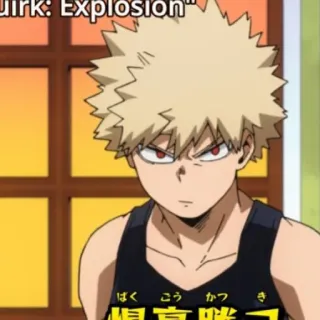 🎭 Bakugo Katsuki My Hero Academia Bakugo, Katsuki, My Hero Academia, anime, karakter, ledakan, marah telegram sticker