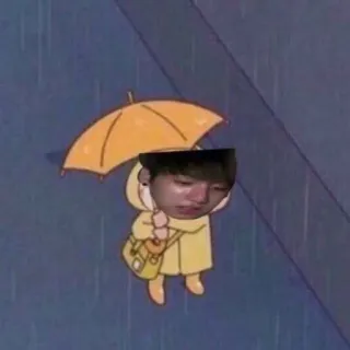 😭 漫画, 傘, 悲しい, 雨, 泣く telegram sticker