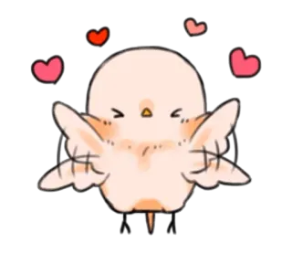 ❤️ cute, bird, love, hearts, adorable, chick whatsapp sticker