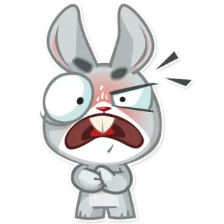 😡 漫画, ウサギ, 怒り, イライラ, ステッカー, ウサギちゃん, キャラクター telegram sticker