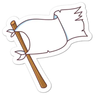 💢 bandera blanca, rendición, paz, dibujos animados, bandera, símbolo, sumisión whatsapp sticker
