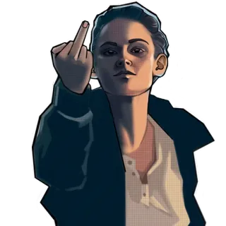 🖕 środkowy palec, obraźliwy, niegrzeczny, gest telegram sticker