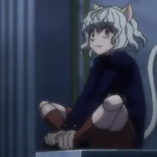 🧊 Neferpitou Hunter x Hunter anime, cat, chimera ant, hunter x hunter, anthropomorphic telegram sticker