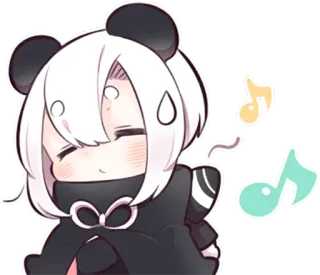 🎶 Panda, Lindo, Anime, Música, Kawaii, Personaje telegram sticker