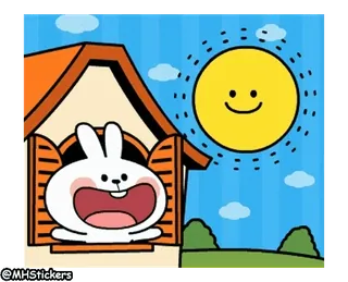 @MHStickers Spoiled Rabbit Rabbit & Smile Happy Day telegram stickers