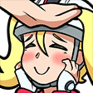 😊 Anime, Cartoni animati, Felice, Carino, Casco, Comfort telegram sticker