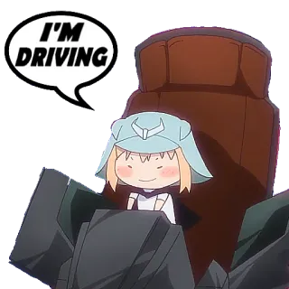 🚗 I'M DRIVING animé, conduite, dessin animé, véhicule whatsapp sticker