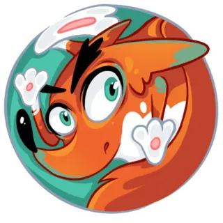 😶 raposa, animal, desenho animado, engraçado, fofo, adesivo telegram sticker