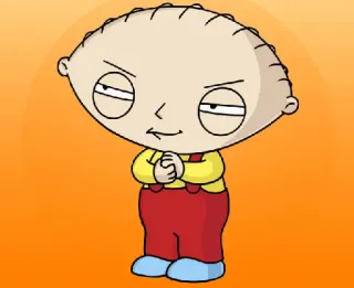 😏 Stewie Griffin Family Guy cartoon, animation, tv show, comedy telegram sticker