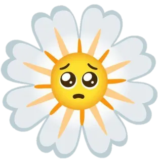 🥺 triste, margarita, flor, emoji, cara, molesto telegram sticker
