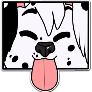 😝 dálmata, perro, animal, dibujo animado, pegatina, mono whatsapp sticker