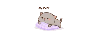 🫖 Meow gatto, cuscino, carino, gattino, animale telegram sticker